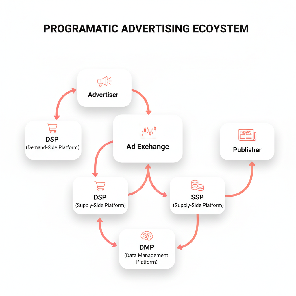 Programmatic Advertising Ecosystem - DSP, SSP, Ad Exchange Flow